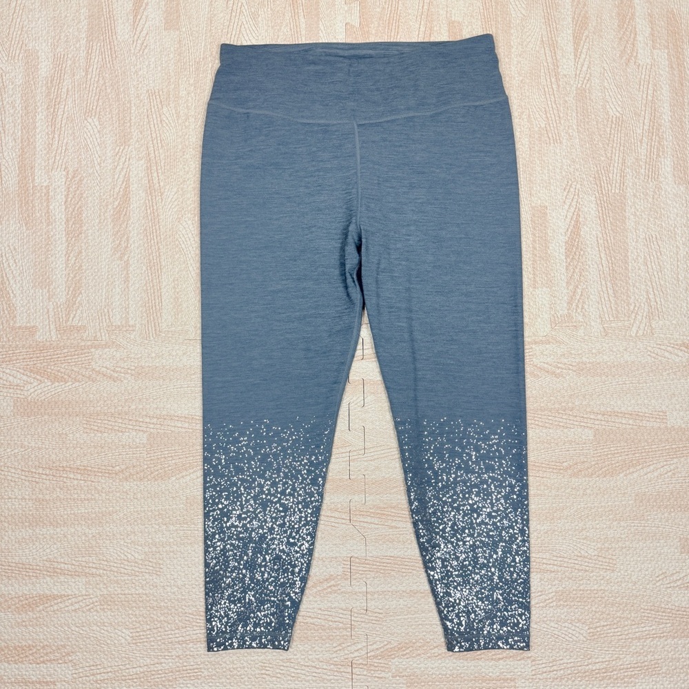 Sweaty Betty All Day 7/8 Leggings In Blue Terrazzo Placement Print Metallic XXL